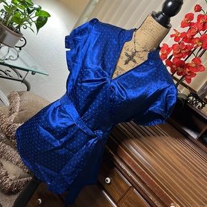 Cato Sapphire Blue Wrap Top w/Wrap Around Waist Tie 💙💎